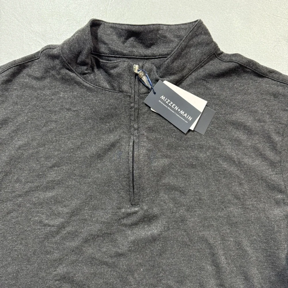 MIZZEN+MAIN Mens XL Performance‎ 1/4 Zip Pullover Shirt Gray NWT